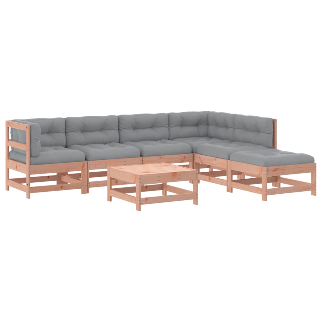 Salon bas de jardin en Bois Marron 7 personnes - 2