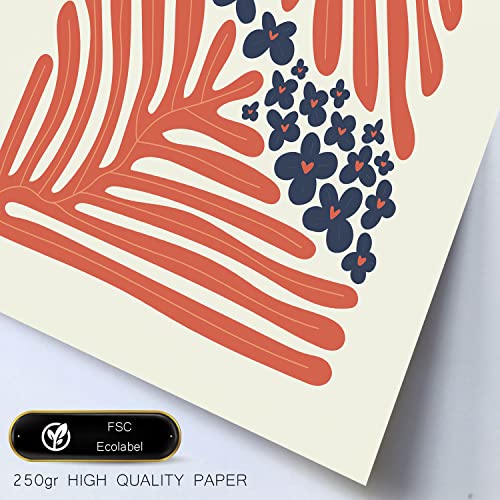 Nacnic Lot De 6 Affiches Minimalisme Aux Couleurs Pastel Collection D'été Impressions De Paysage Et De Nature Et La Décoration A3 & A4 Cadres En Bois - 3