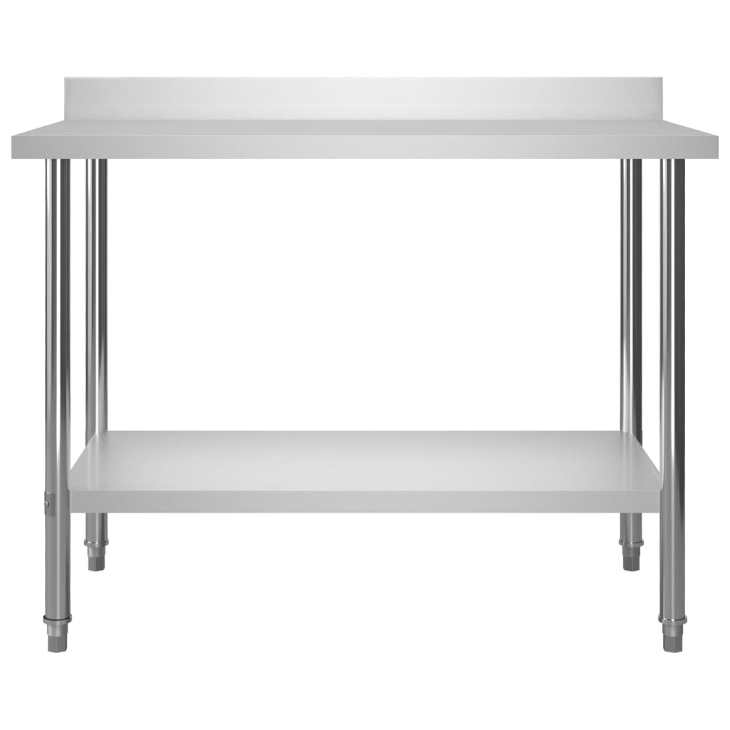 Tavolo da lavoro da cucina con ripiano in acciaio inox 120x60x120 cm - 6
