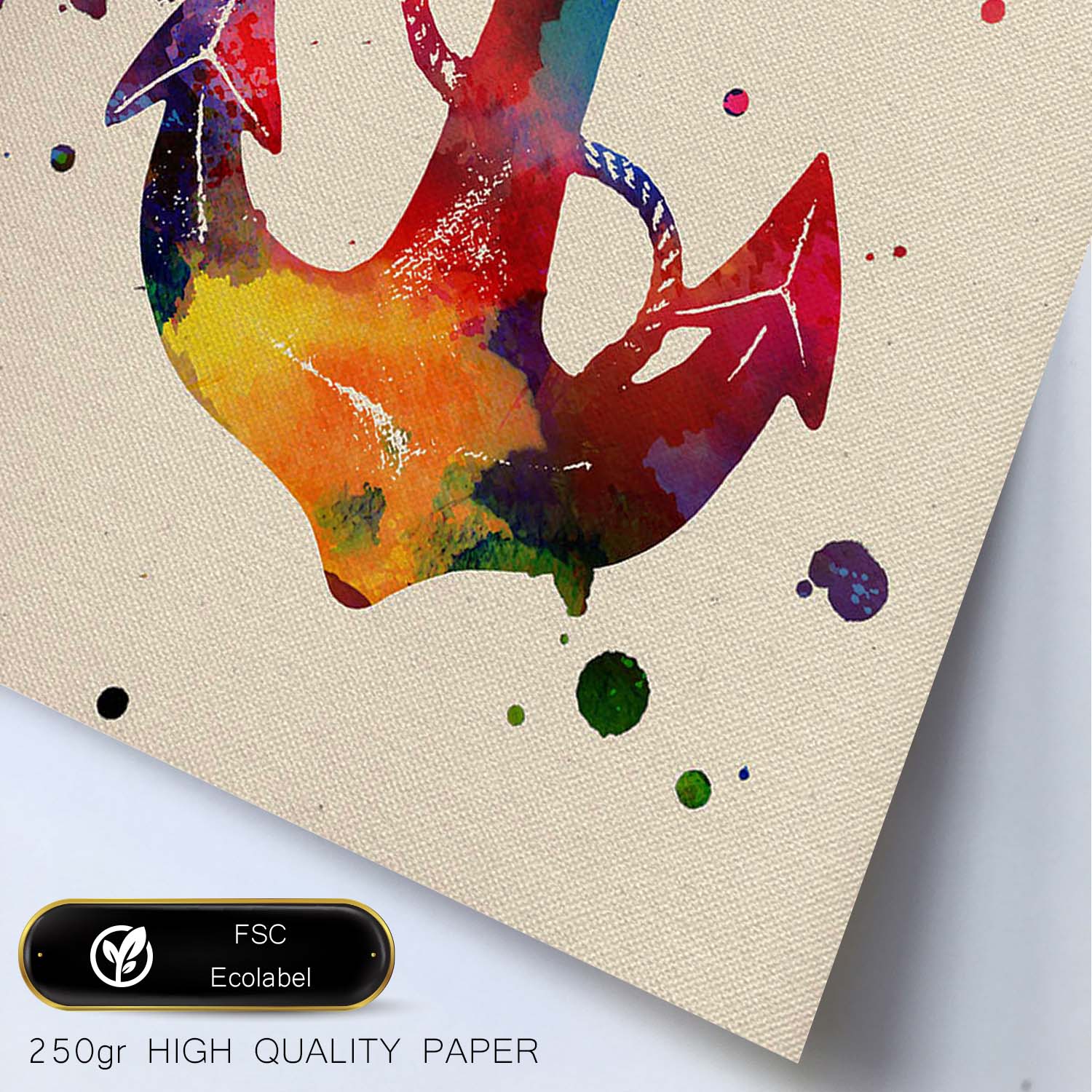 Affiche D'ancrage Avec Conception Aquarelle. Mélange De Feuilles Avec Un Cadre De Style De Style Aquarelle Clair A3 - 2