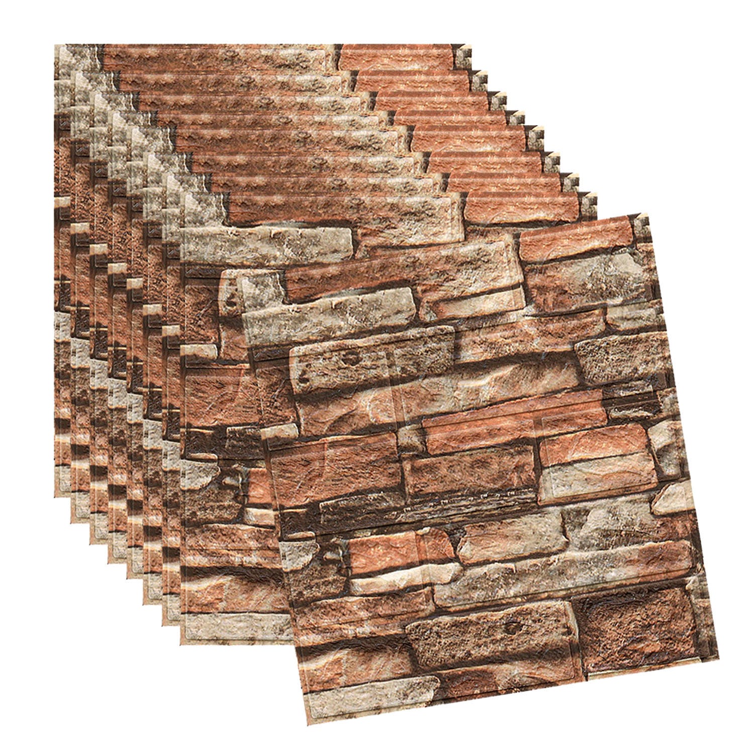 Autocollant mural - YSTP - Carrelage 3D - Gris noir - 10 pièces Autocollant mural - YSTP - Carrelage 3D - Gris noir - 10 pièces