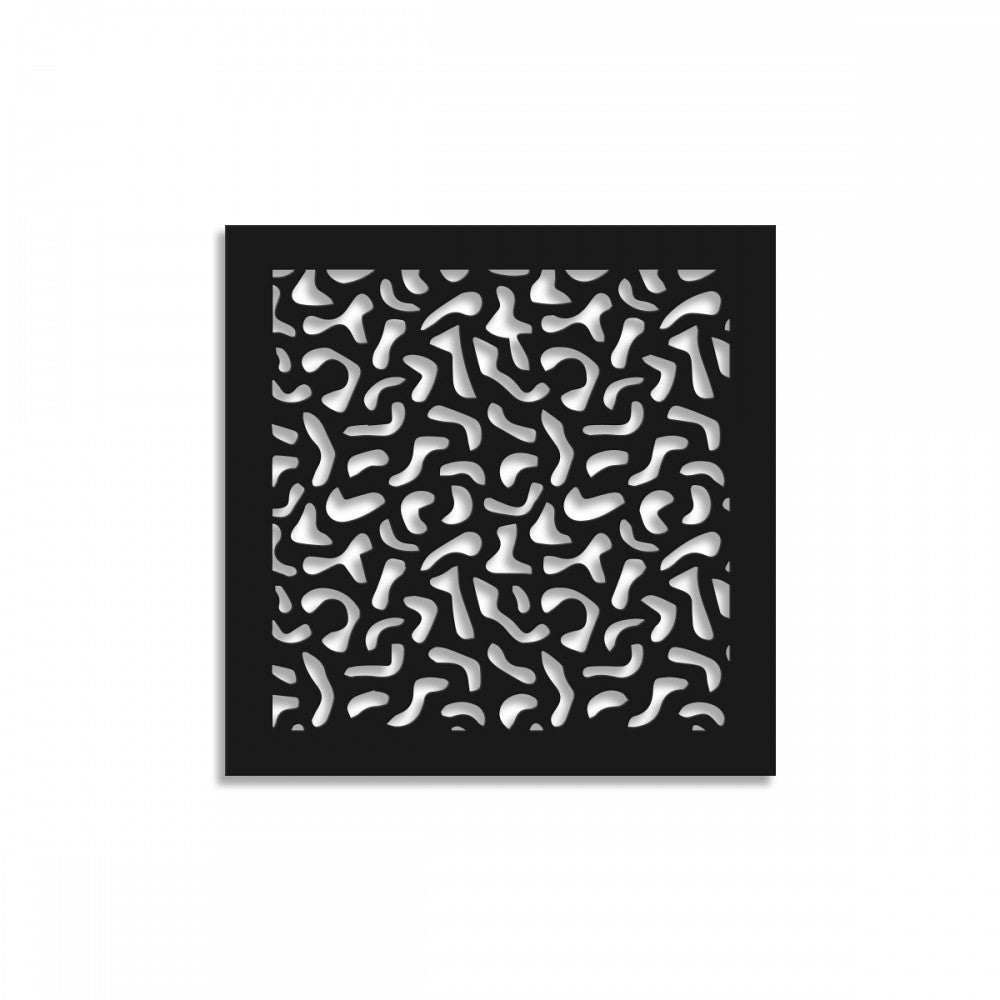 STAINS - Panel perforowany z PVC - 48x48, czarny, osłona przeciwsłoneczna
