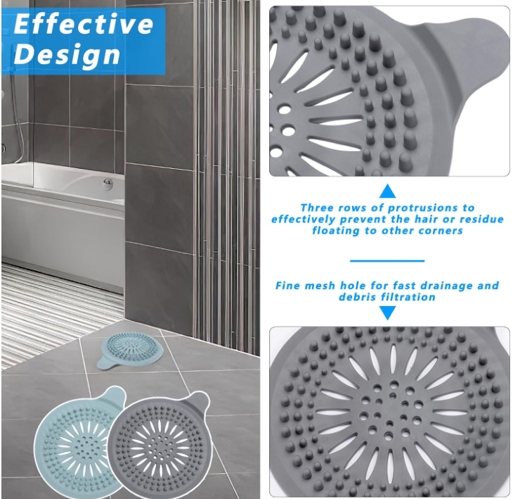Filtre Cheveux Douche 2 Pièces Filtre à Évier En Silicone Avec