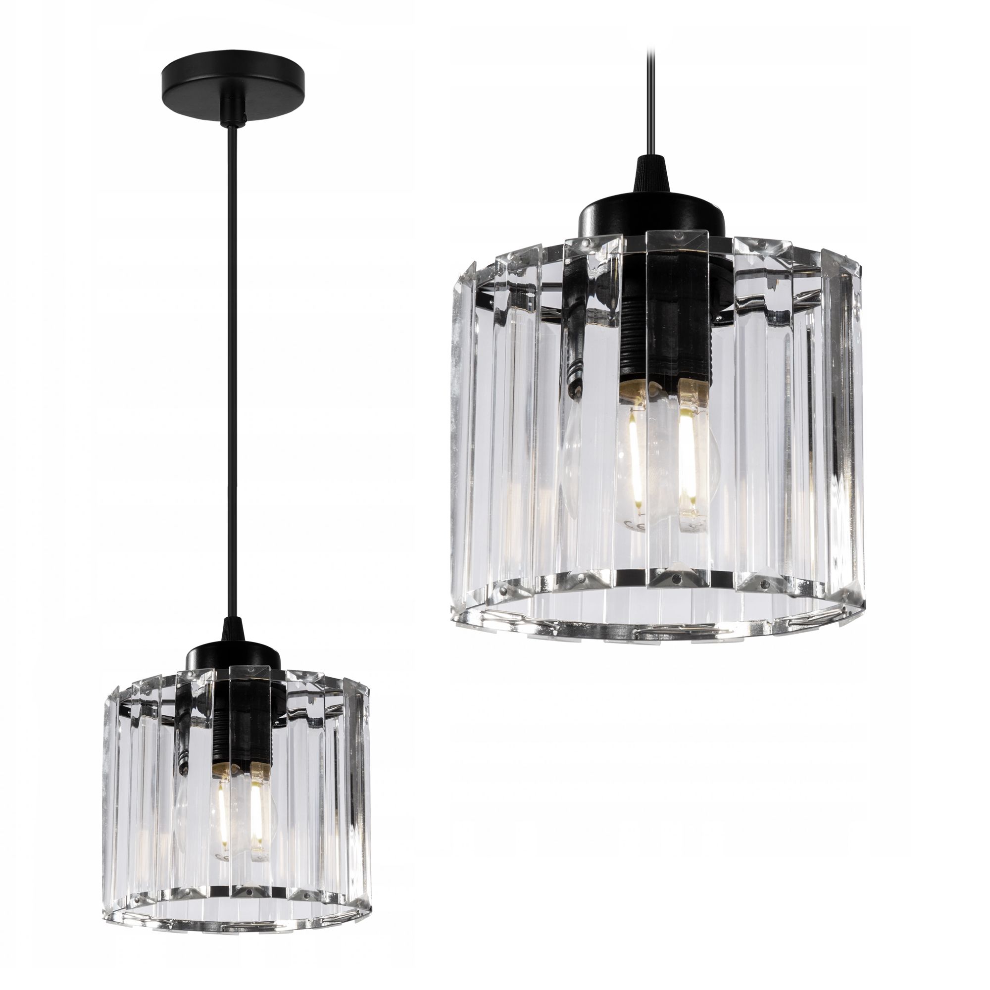 Lampa Sufitowa Kryształowa Toolight App511-1Cp Czarny