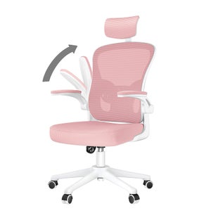 Yaheetech Sedia da Ufficio Scrivania Ergonomica Girevole con Braccioli e Ruote Direzionale in