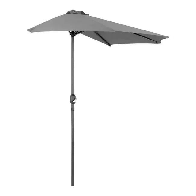 Ombrellone a mezzaluna 3 mt da muro esterno giardino con palo centrale in alluminio Half Moon - Beige - 4