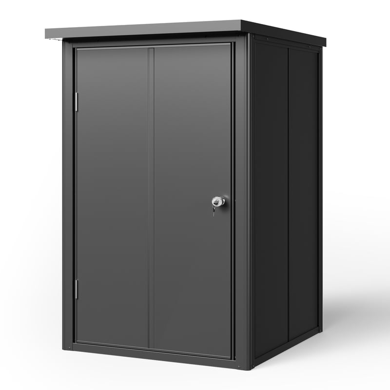 GFP Primeyard Metalowa szafa ogrodowa 84x84x131 cm Przesuwan drzwi antracyt