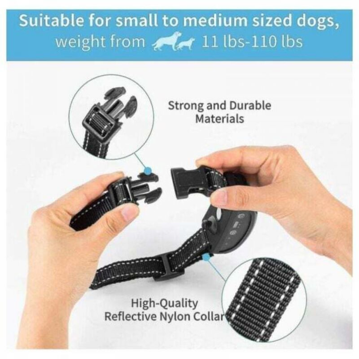 Colar anti-latido 3 em 1 para cães, dispositivo para latidos excessivos, seguro, inofensivo e treinamento anti-latido sem crueldade - 4