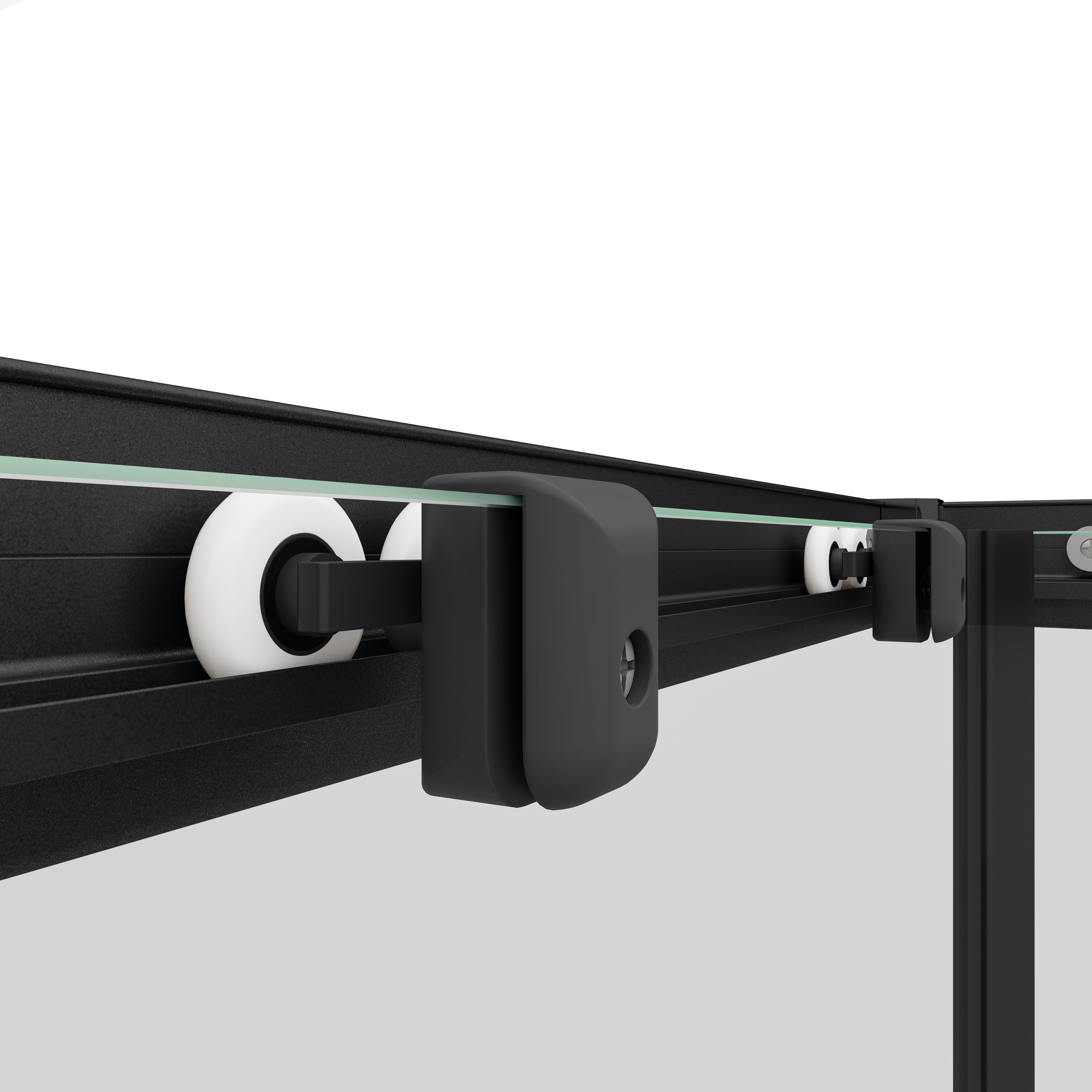 Schulte paroi de douche accès d'angle droit, 75-90x75-90x180 cm, portes de douche coulissantes, verre 4 mm, transparent, noir, Sunny - 3