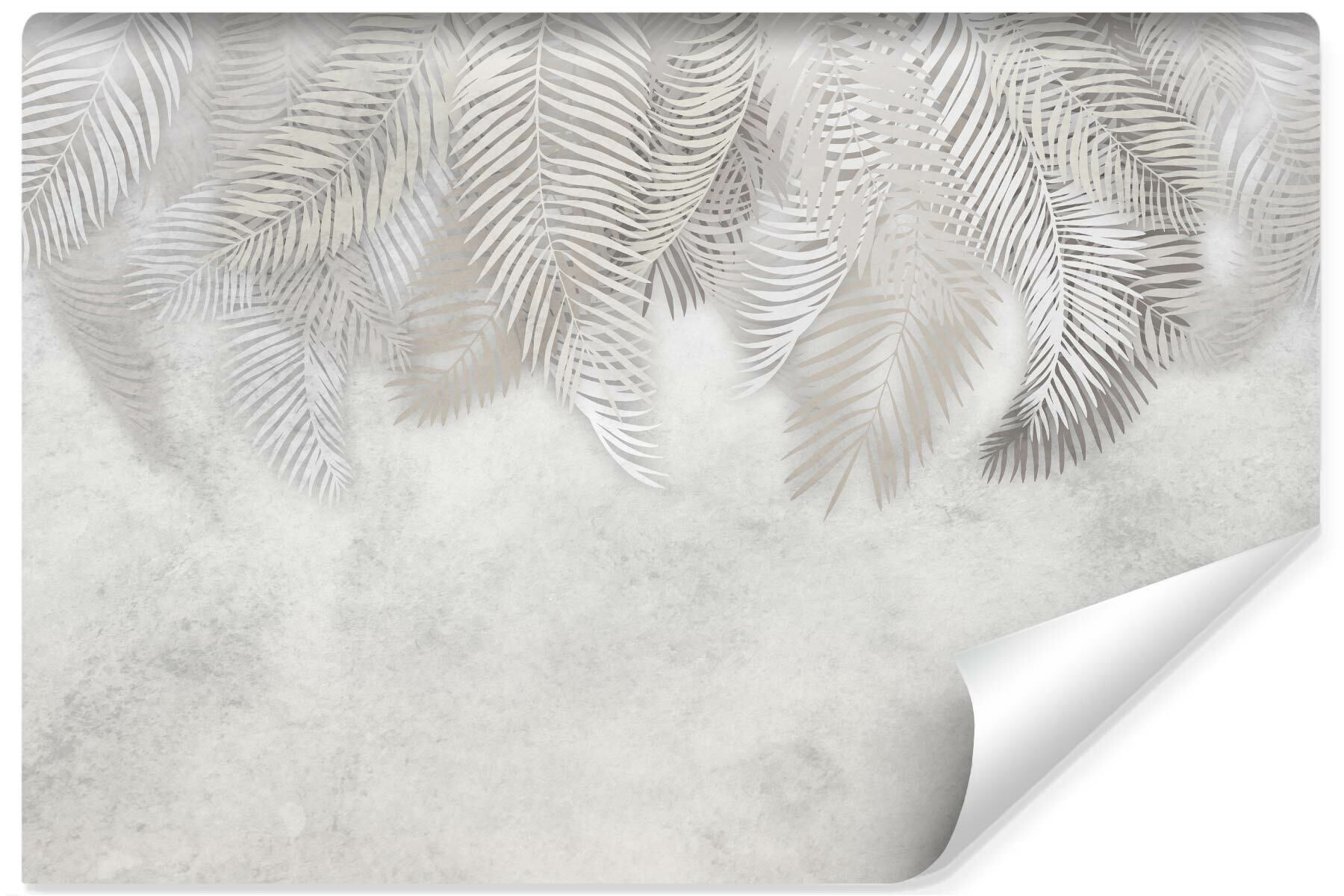 Vlieseline papel pintado foto palmera hojas plantas de hormigón para habitación 460cm x 300cm