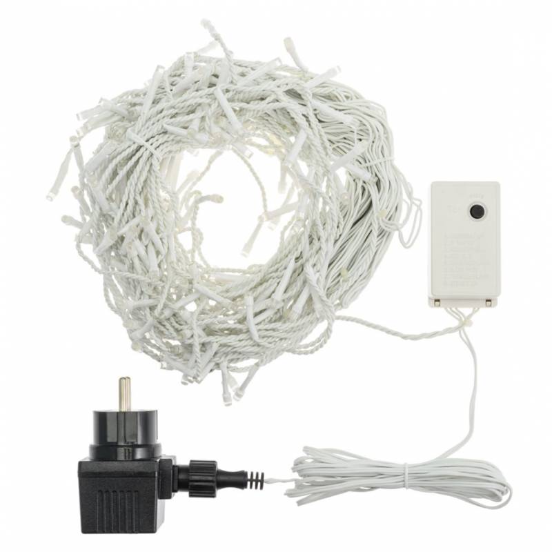 Guirlande stalactite 10M H 60CM 255 LED blanc froid 8 programmes câble blanc Lotti - 4