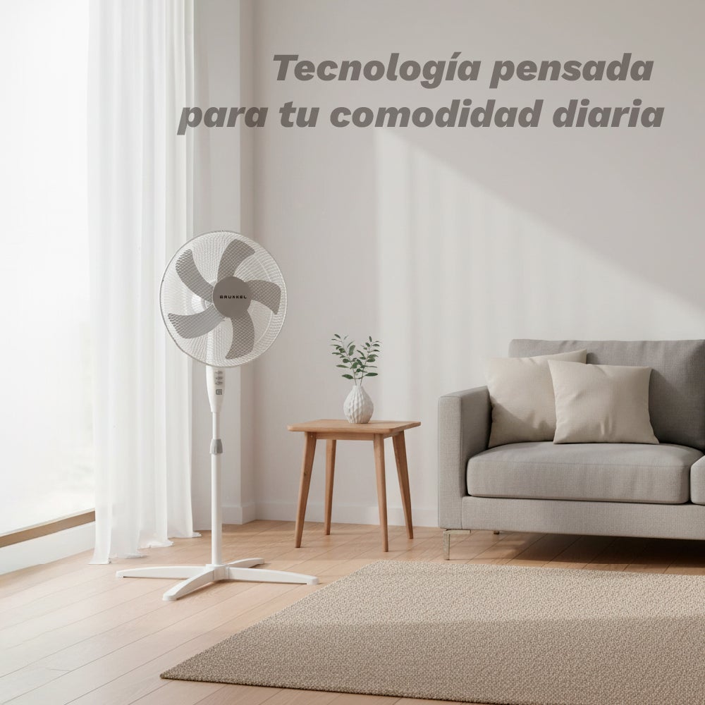 Ventilador de Pie FAN-165X - Base en Forma X - 50W - Blanco - 7