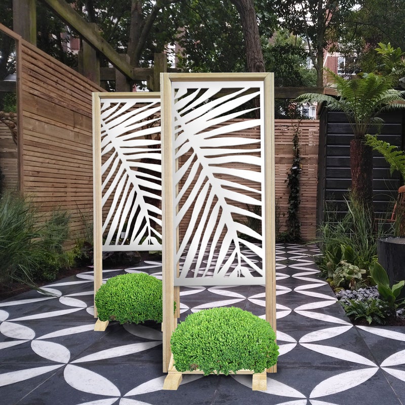 PALMA - Separè - Wolnostojący modułowy ekran - 70x190 cm - Z drewna i PCV, kolor wewnętrzny BIAŁY