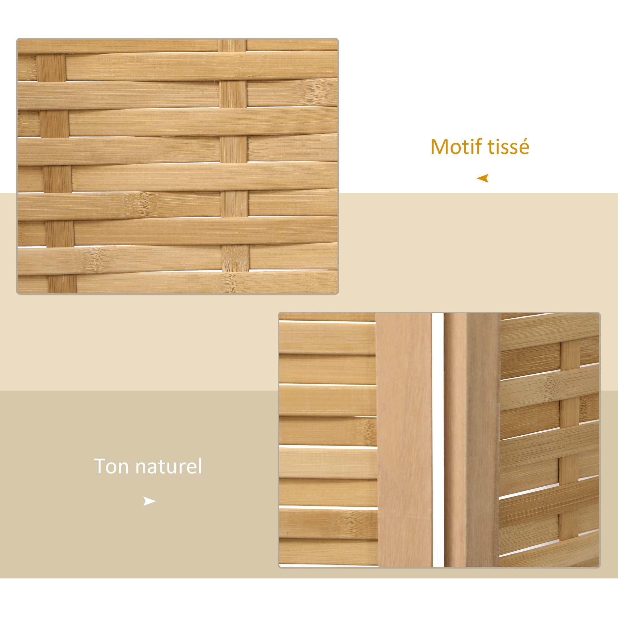 Paravent Bois de bambou HOMCOM - 4