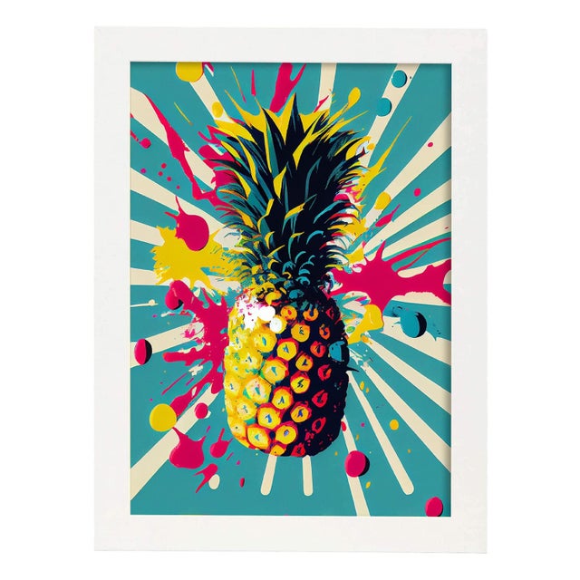 Ananas Affiche Colorée De Légumes Et De Fruits Illustration Mur Pop Moderne Affiche Pour Cuisine Salle À Manger Ou Décoration Modèle 1 A4 Sans Cadre