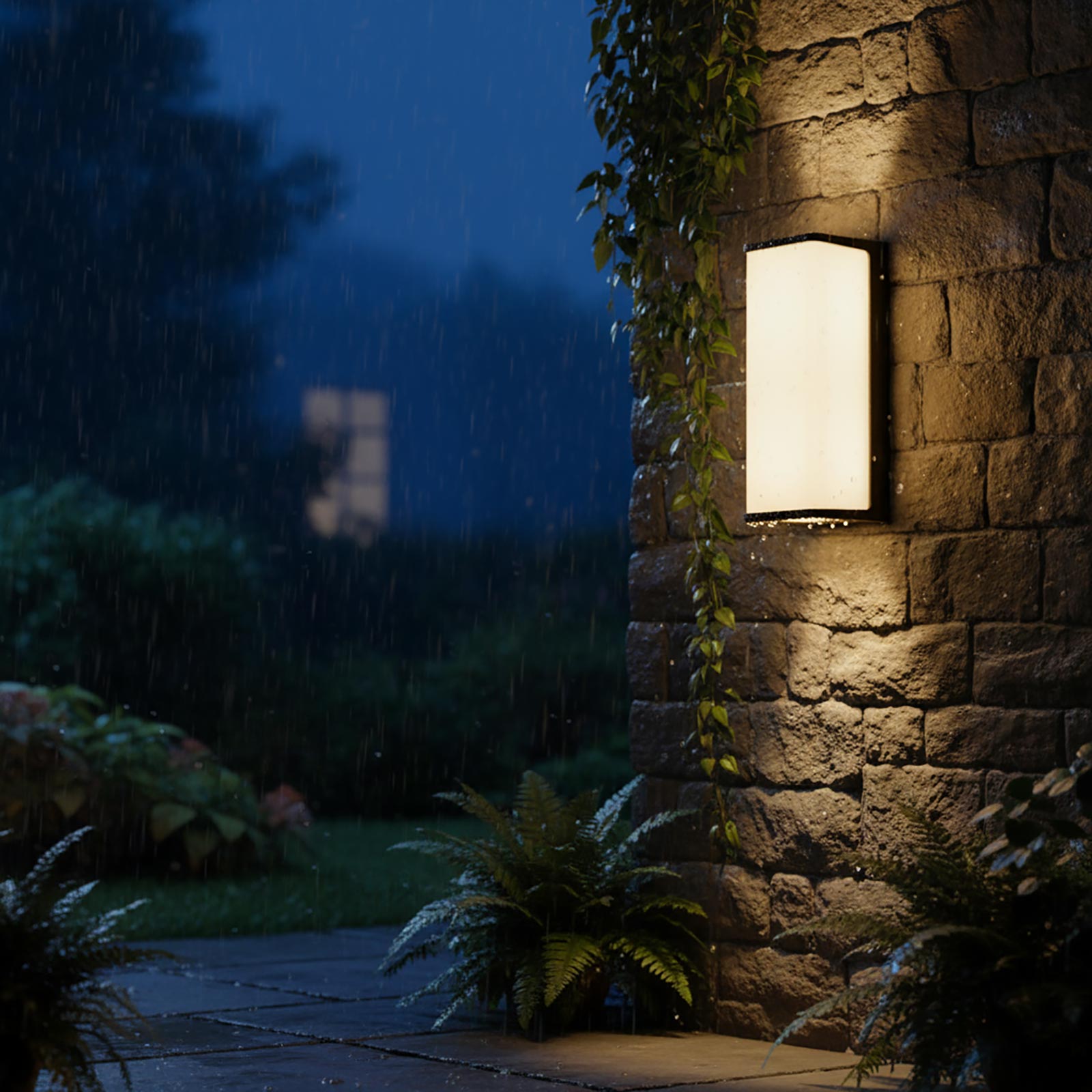Aplique moderno lámpara impermeable IP65 LED 10W salida 95W aplique de bajo consumo jardín entrada balcón 230V NEGRO 6500K - 2