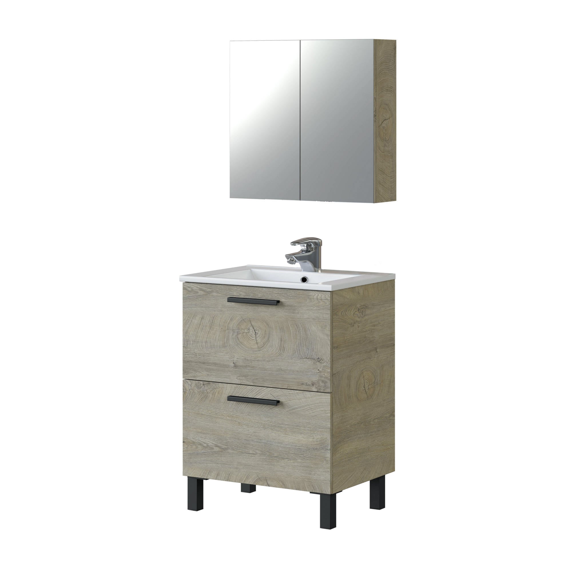 Meuble de salle de bain 30 x 60 x 100 cm gris tourterelle | Maisons du Monde