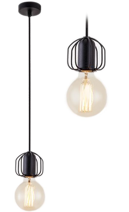 Lampa Sufitowa Wisząca Toolight App591-1Cp Loft Czarny