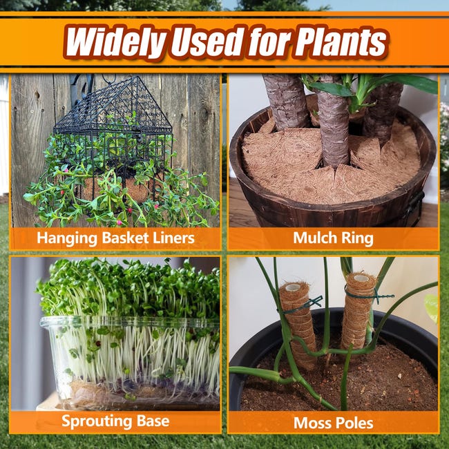 Rollo De Forro De Coco Natural - 2 Unidades 30x100 Cm, Ideal Para Proteger Plantas En Invierno