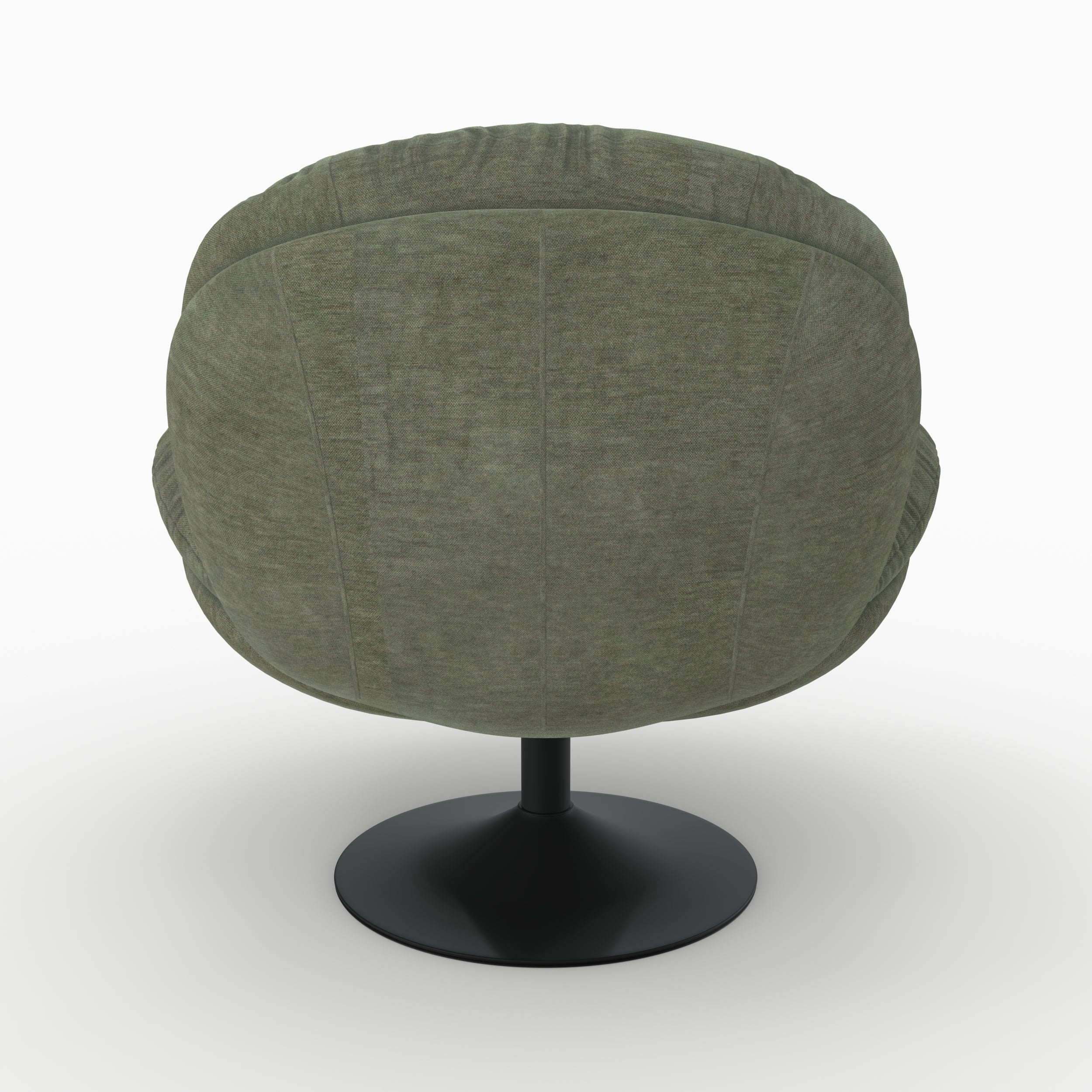 Fauteuil pivotant en tissu effet velours vert kaki - Ricci - 7