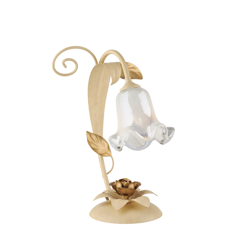 Lampa koszykowa z żelaza lakierowanego na kolor kości słoniowej, 1 lampa, H.34 Ø25 BL274-LT-AV