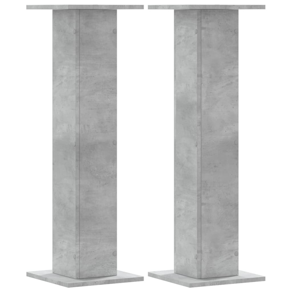 Supports pour plantes 2 pcs gris béton bois d'ingénierie - 2