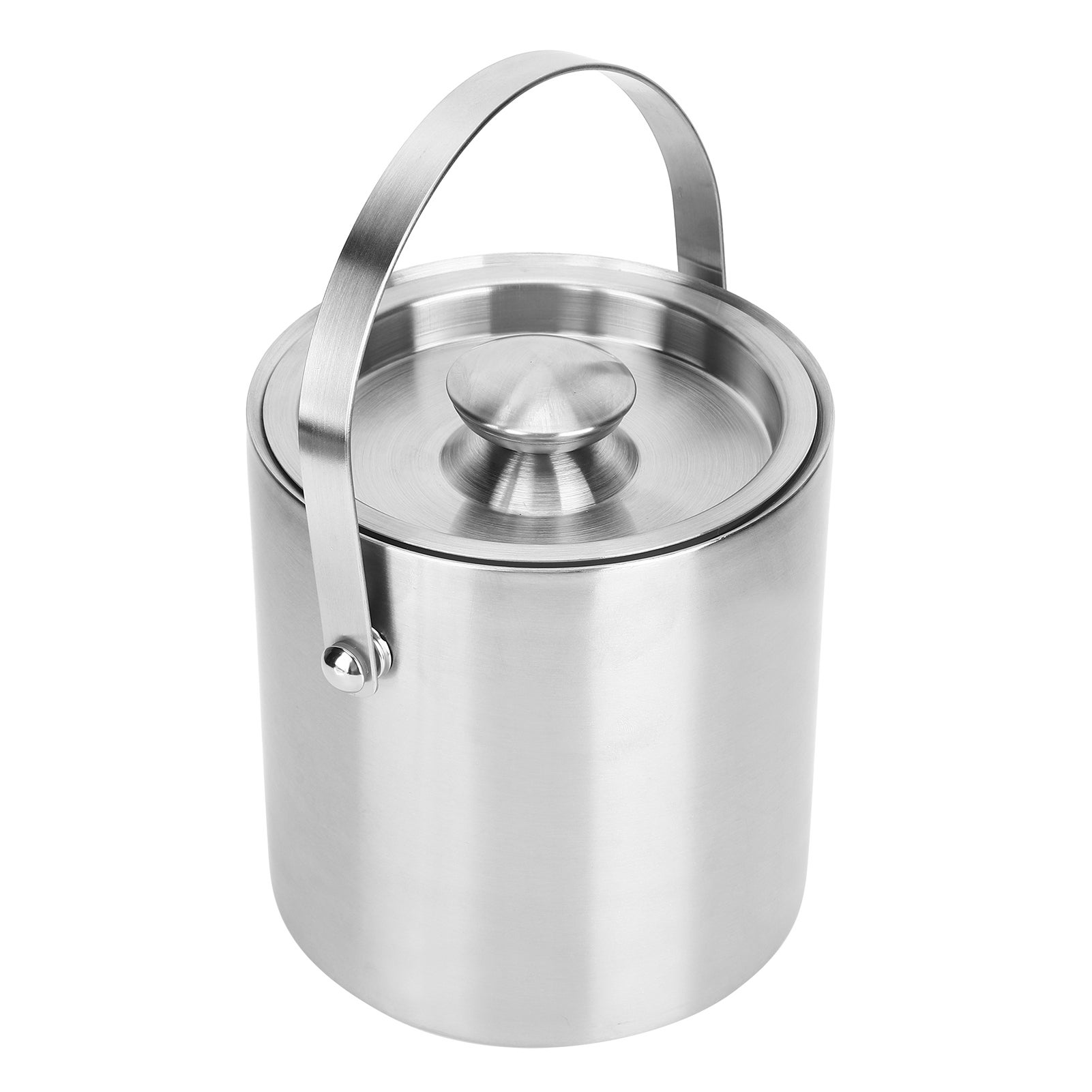 Secchiello Ghiaccio In Acciaio Inox 2L Doppia Parete Con Coperchio E Maniglia – Termico Senza Condensa, Per Feste, Ristoranti, Picnic - 3