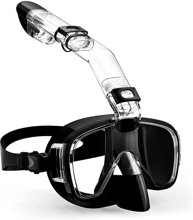 Masque de plongée et tuba en silicone antibuée, équipement de snorkeling panoramique, adapté à la natation et au snorkeling, noir