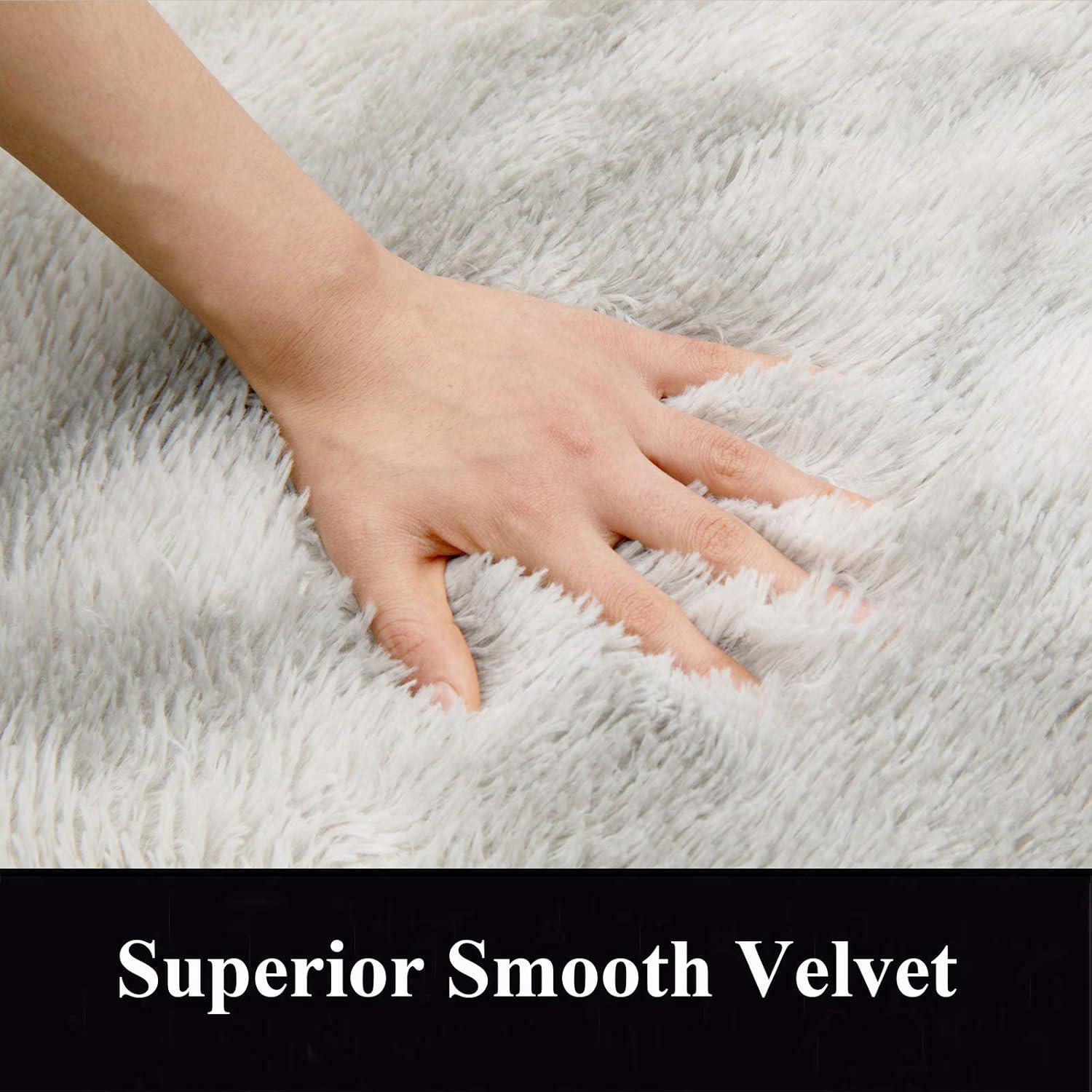 Plush Shaggy Area Rugs Tapis en Fourrure Lisse et Soyeuse Tapis de Jeu antidérapant en Peluche Moderne d'intérieur en Peluche Moelleux - 3