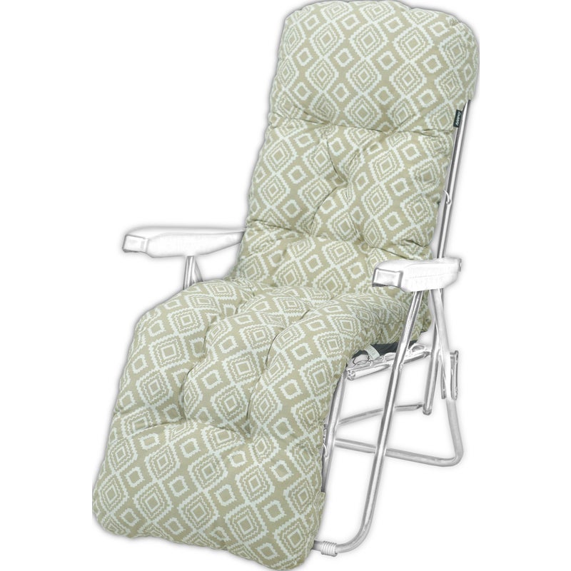 Poduszka ogrodowa na leżak z podnóżkiem AMPO beżowy biały 1 szt.