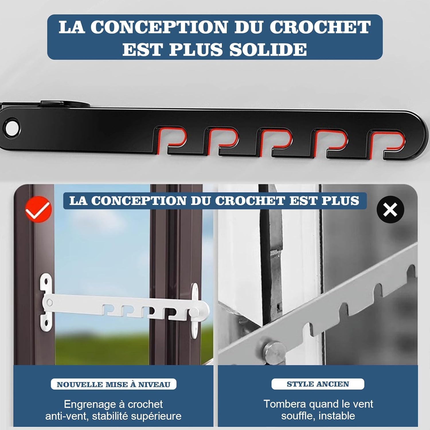 Butée de fenêtre réglable sans perçage, verrouillage sécurisé pour bébé et animaux – Protection enfant pour fenêtres (noir) - 3