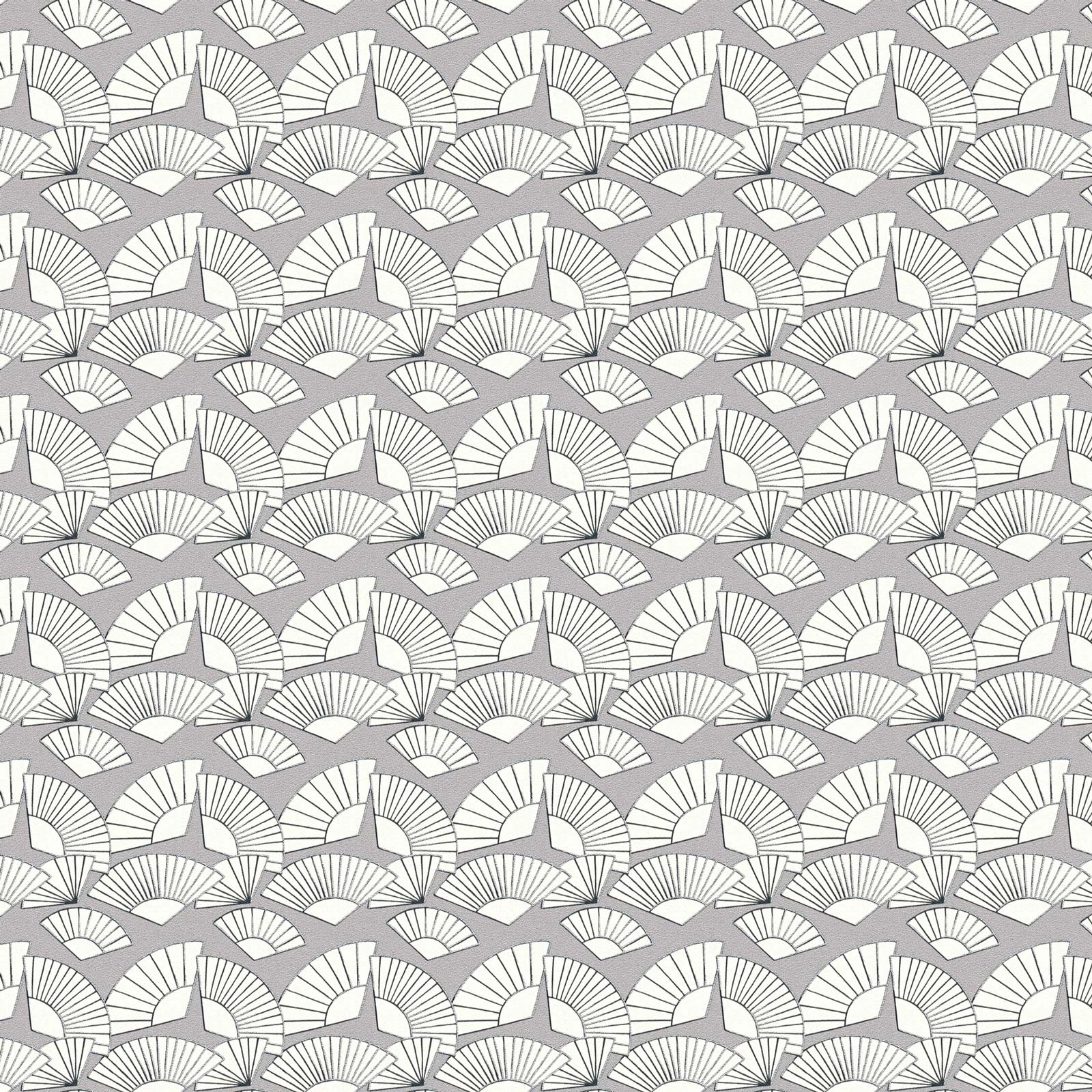 Papel pintado gris oscuro con estampado de abanicos papel pintado moderno para interior creativo papel pintado vinílico de diseño