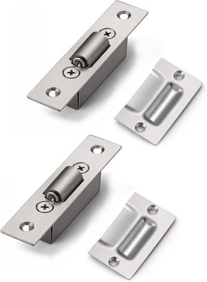 Set 2 Serrature A Scorrimento In Lega Di Alluminio – Chiusura Per Porte Interne A 90° O 180°, Per Cucine, Bagni, Fienili, Con Fermo Ribaltabile