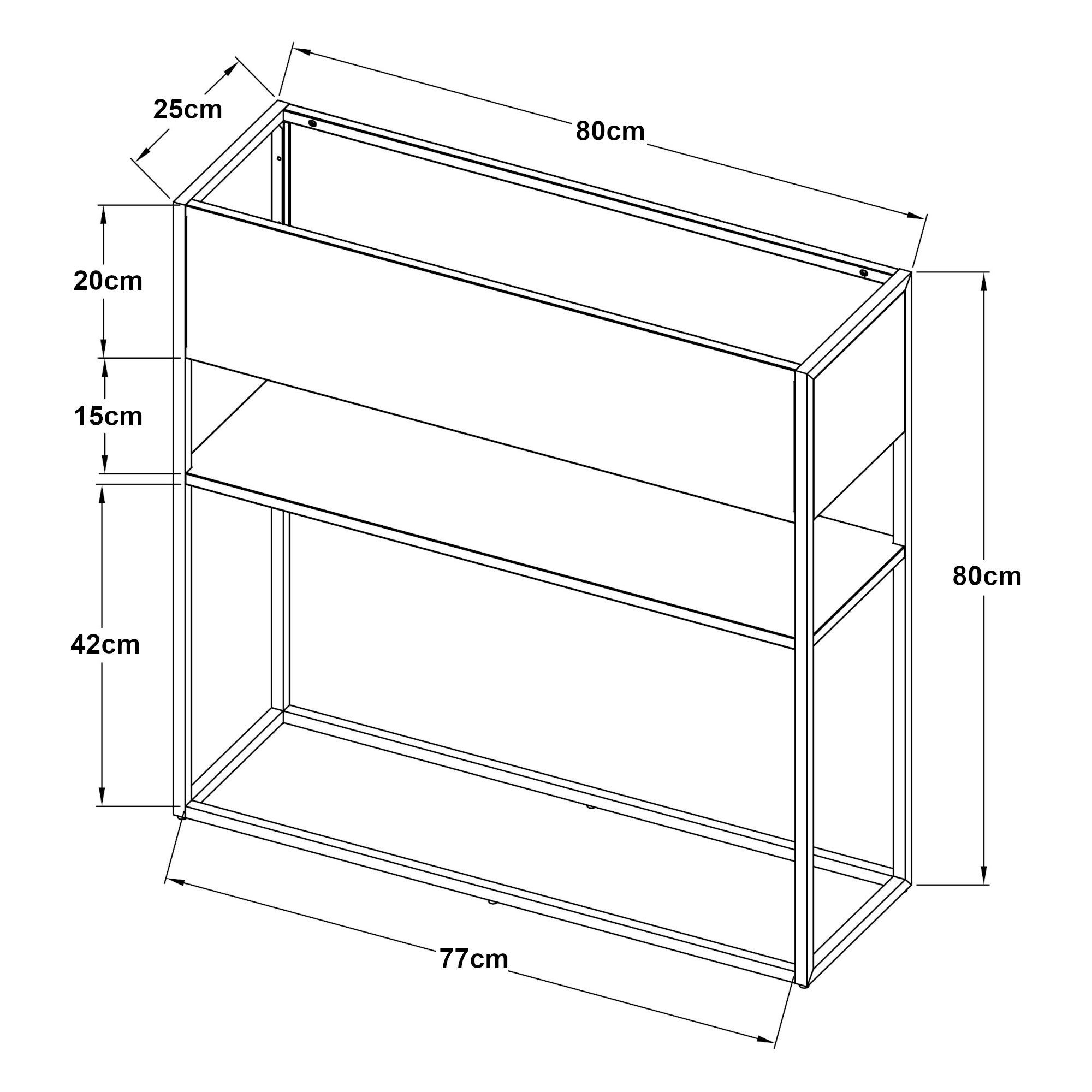Porte-plantes surélevé Joensuu avec étagère 80 x 80 x 25 cm noir [en.casa] - 4