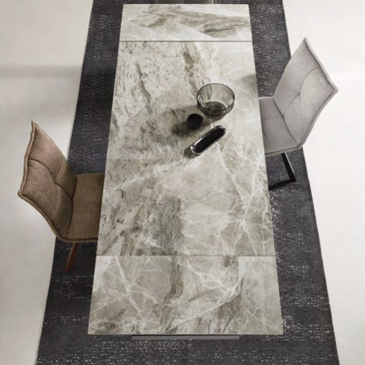 Tavolo allungabile 240 cm piano grès porcellanato NESTORE Grigio - 2