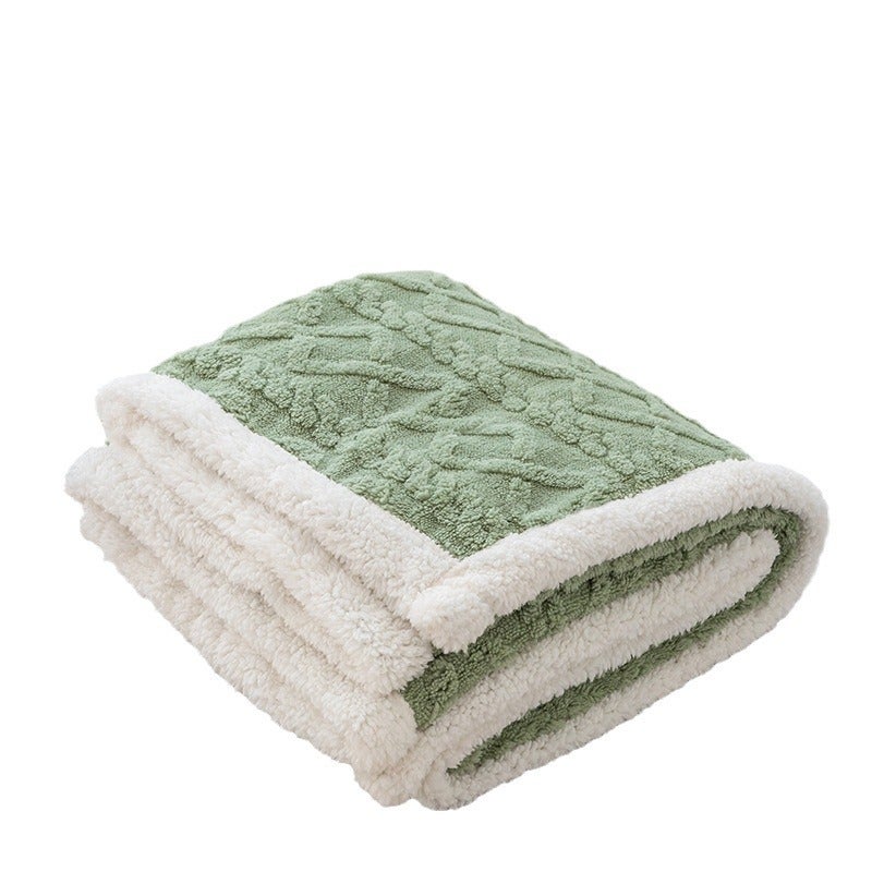 Coperta in pile spessa, soffice, calda e morbida, coperta da viaggio double-face in peluche per l'inverno, per divano (verde, 100 x 150 cm) | Leroy Merlin