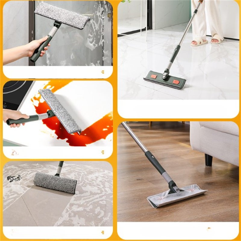 Limpiacristales telescópico de 144 cm - Escobilla de goma con 2 paños de recambio, mango extensible, ideal para ventanas, espejos y parabrisas - 2