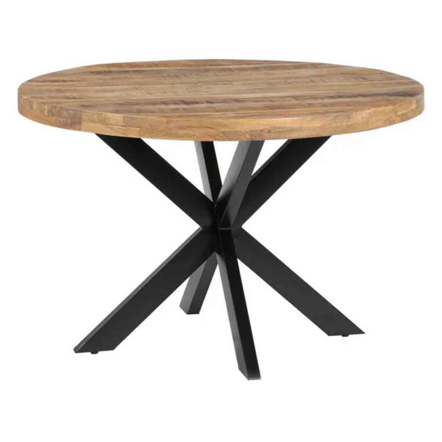 Table Salle à Manger Sur Mesure – Plateau Bois Massif Et Piétement Étoile Métal