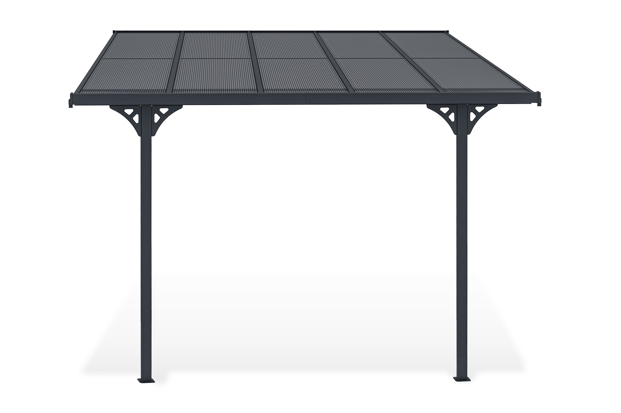 Pergola/Cochera adosada KLEO 3m x 3m aluminio Gris - 4