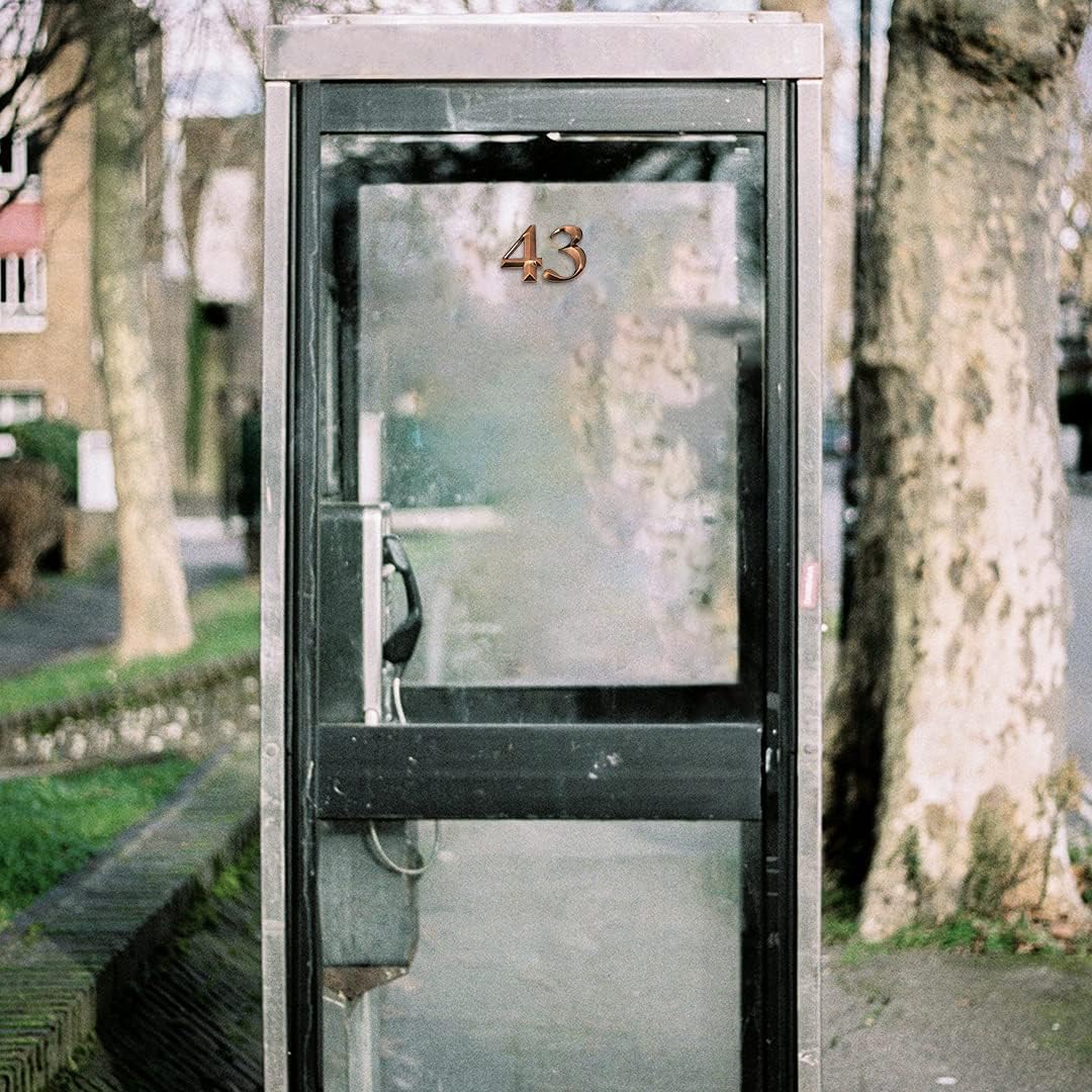 Etiqueta autoadhesiva 3D con número de casa, letrero de buzón de calle para oficina en casa (Bronce, 8) - 7