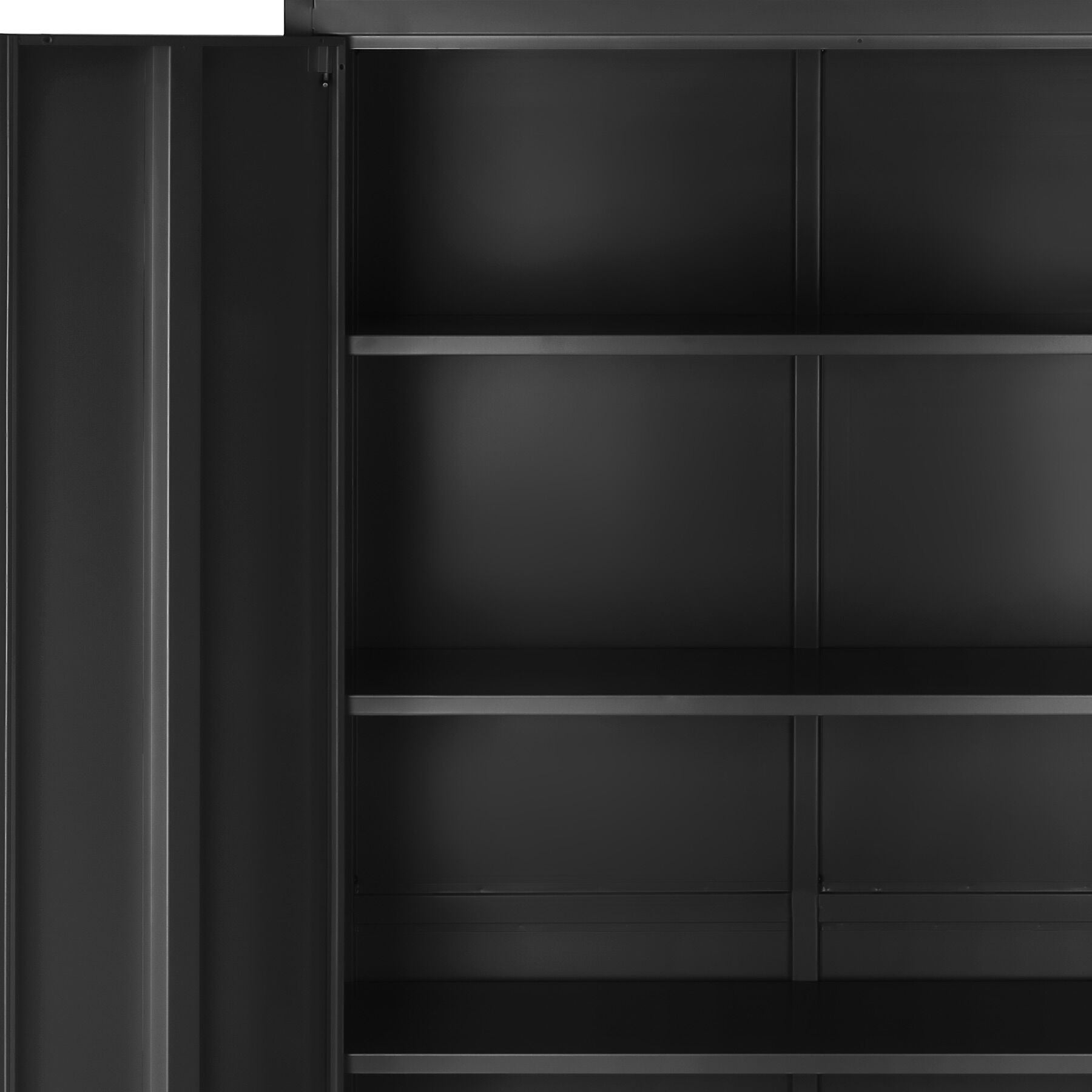 Armoire en métal verrouillable, étagères réglables, noir 180 x 90 x 40 cm TECTAKE - 4