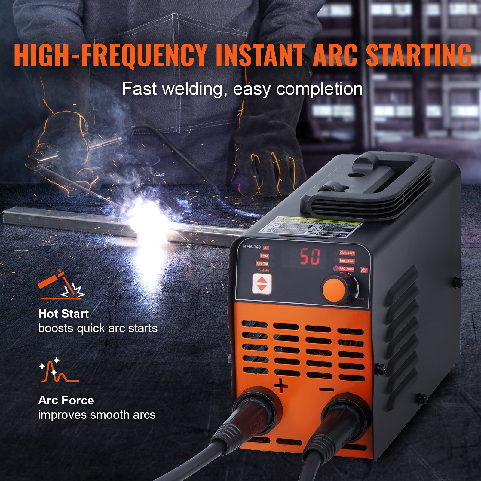 Soudeuse à bâton SucceBuy 220V,TIG Arc/Lift 100A,grand écran LED,VRD antiadhésif,démarrage à chaud,2 en 1 MMA portable pour soudure précise - 6