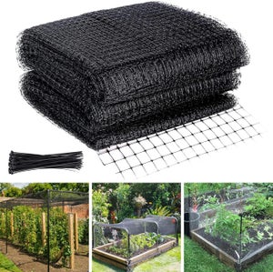 2 Pièces Filet Anti Oiseaux 7,5m X 15m - Maillage 5cm Pour Jardin, Potager, Bassin Et Poules
