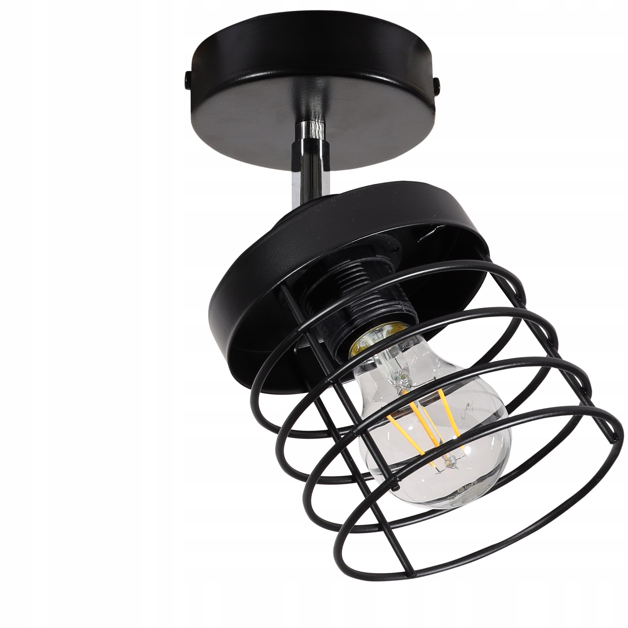 Lampa kinkiet ścienny Rasti boho 1xE27 klosz prostokątny druciak czarny Light Home LH