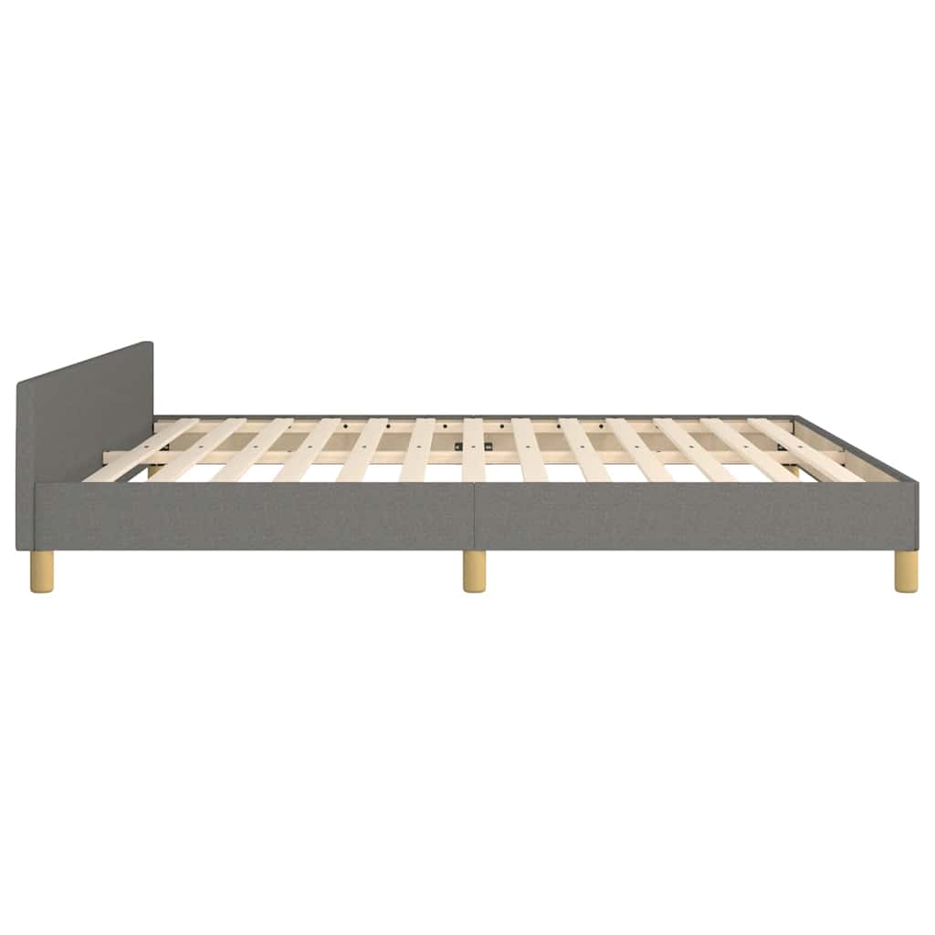 Cadre de lit sans matelas gris foncé 160 x 200 cm tissu - 6