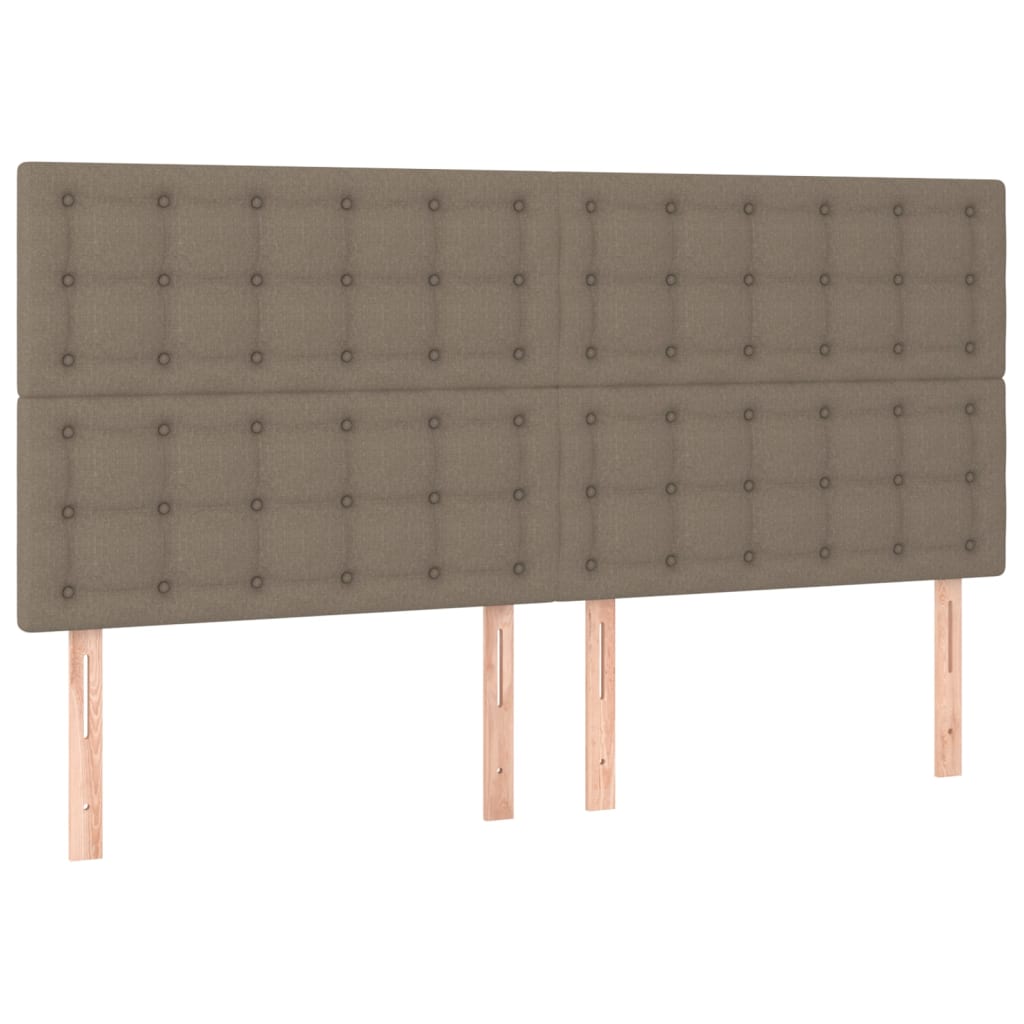 Cadre de lit sans matelas en tissu taupe pour la chambre, 160 × 200 cm - 9