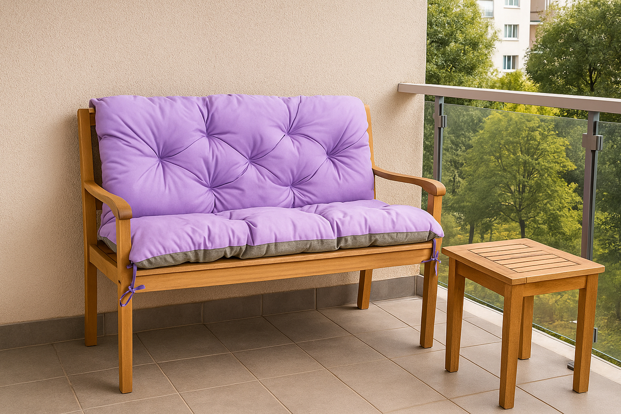 Coussin pour banc de jardin 150x50x40cm, coussin de jardin Violet, coussin de banc de jardin, coussin de balançoire, coussin de banc extérieur - 4