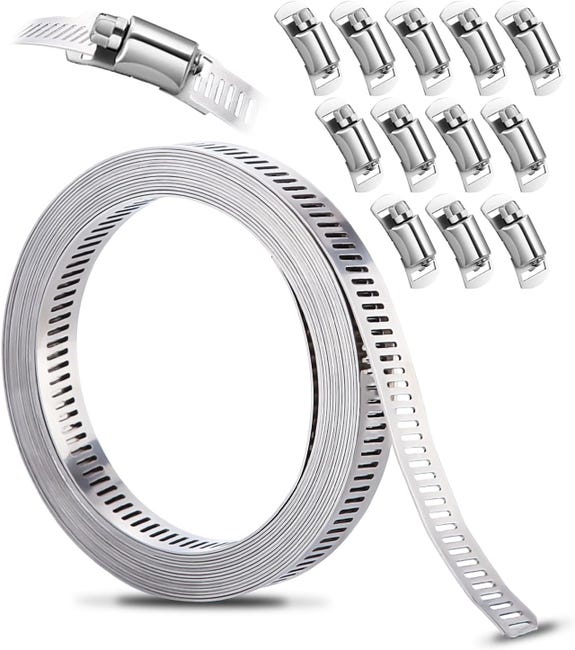 Lot de 10 colliers de serrage I 22-32 mm I Largeur de bande 12 mm en Lot de 10 colliers de serrage I 22-32 mm I Largeur de bande 12 mm en