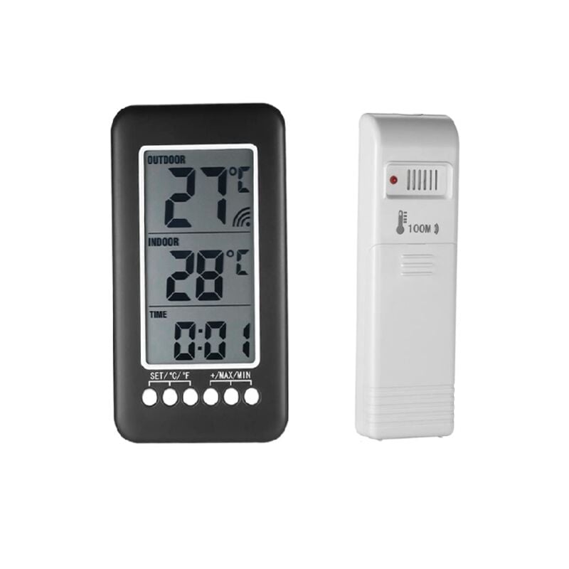 Thermomètre Interieur et Exterieur sans fil 2 en 1 Horloge Thermomètre — free download