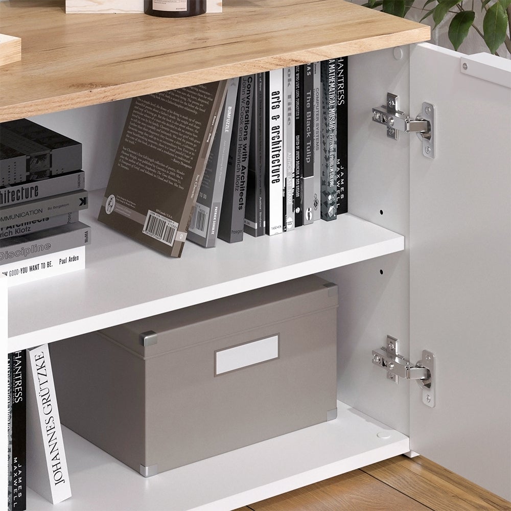 Vicco Sideboard Wido, Blanc/Sonoma, 80x50cm avec 2 portes - 5